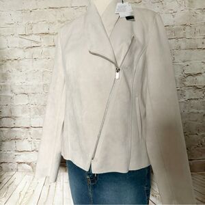 T Tahari faux suede moto jacket